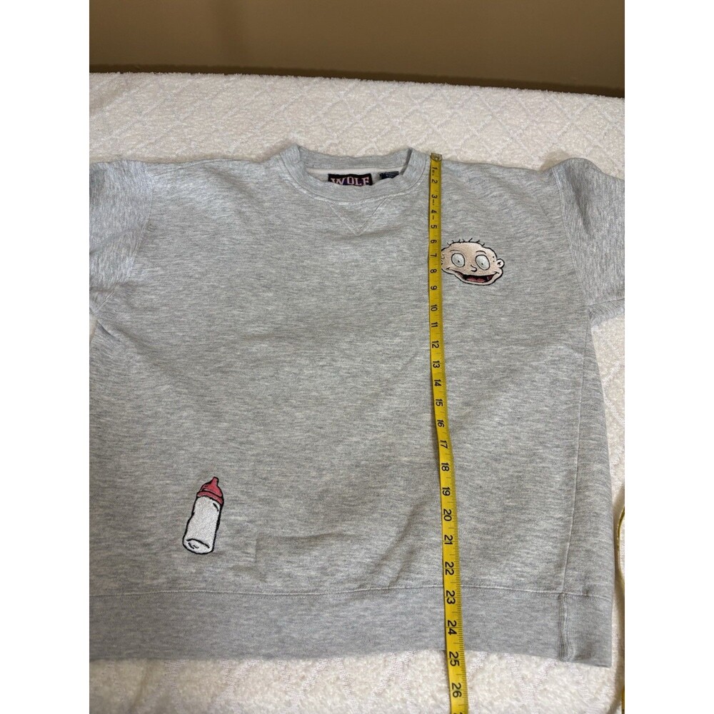 Vintage Wolf 90s Rugrats Show Tommy Pickles 2 Sided Embroidered Sweatshirt Large - Picture 15 of 16
